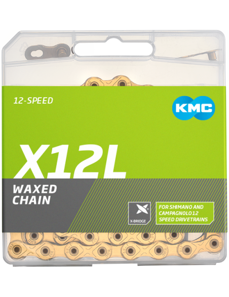 Fietsketting KMC X12L Ti-N Gold - 126L, waxed