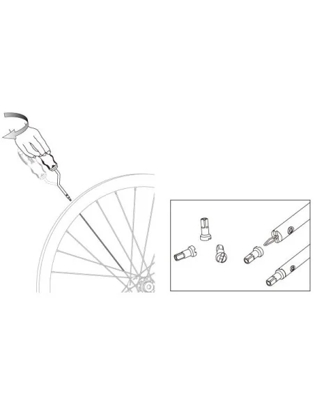 Verdraaibare spaaknippelspanner IceToolz 12S5 voor hoge velgen