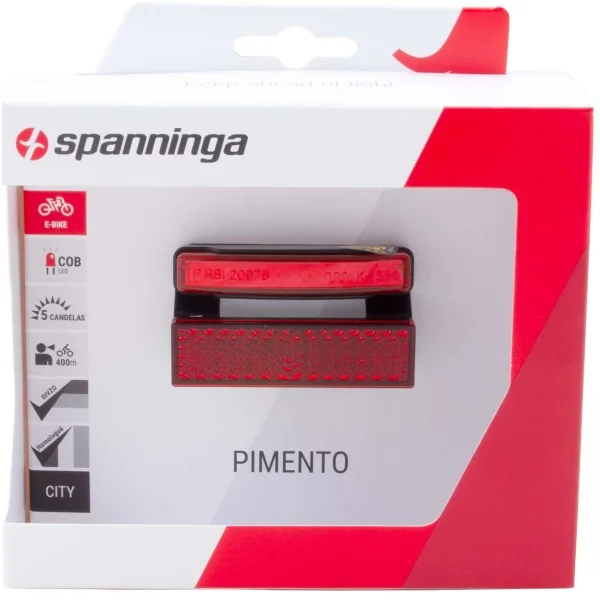 Achterlicht Spanninga Pimento XDS dynamo met 50 mm dragerbevestiging