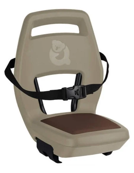 Kinderzitje achter Qibbel 6+ Junior 6+ met voetsteunen, gordel en beschermplaat - cappuccino