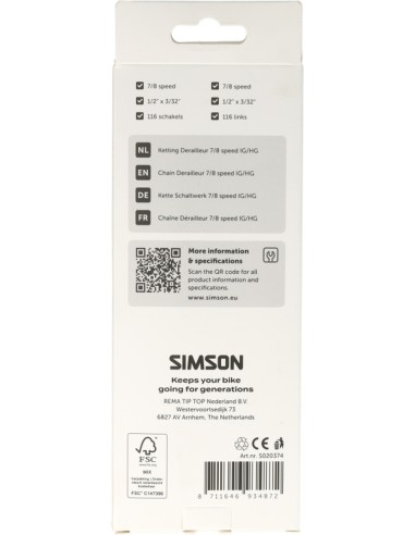 Simson derailleurketting 7/8-speed IG/HG - 116 schakels