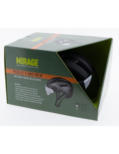 Mirage e-bikehelm 58-61 cm - NTA 8776, mat zwart