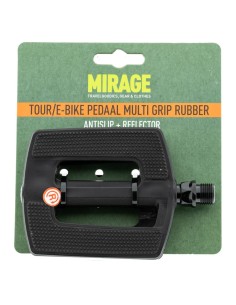Pedaalset Mirage Tour/E-bike multigrip kunststof/rubber - zwart 2