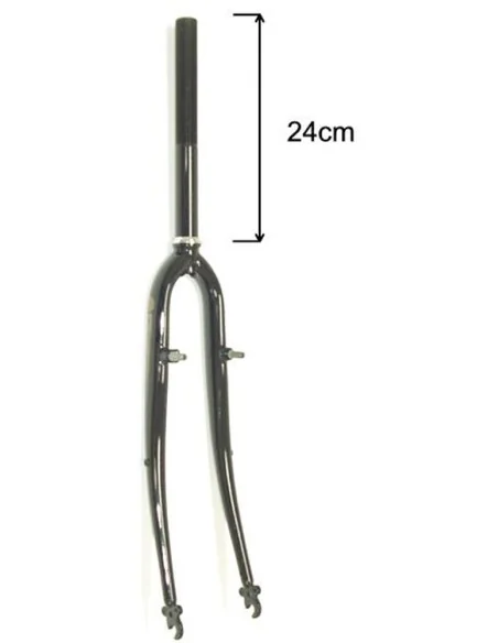 Voorvork 28" met 1" vorkbuis - V-brake remnokken - glanzend zwart