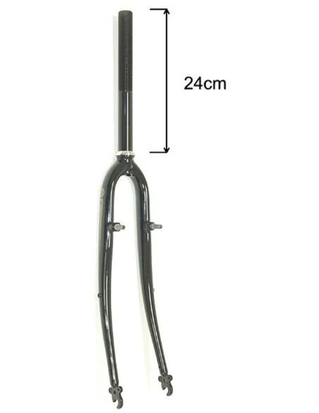 Voorvork 28" met 1 1/8" vorkbuis - V-brake remnokken - glanzend zwart