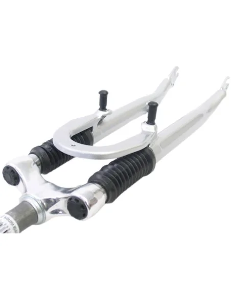 Verende voorvork 28" met 1" vorkbuis - V-brake nokken - zilver