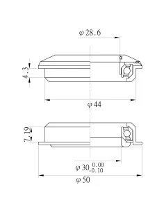 Balhoofdset Neco 1 1/8" semi-geïntegreerd zonder draad - zwart