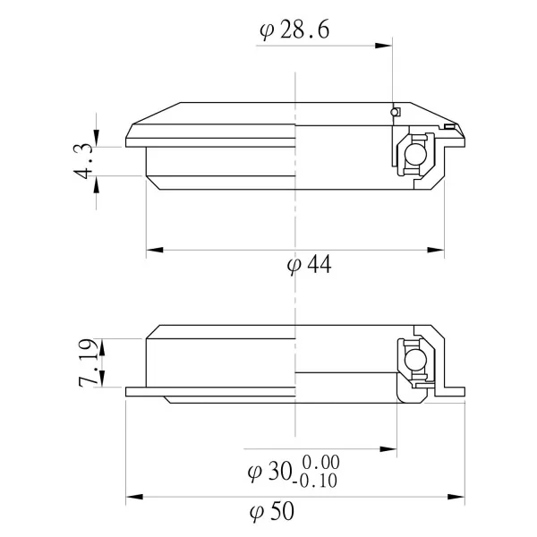 Balhoofdset Neco 1 1/8" semi-geïntegreerd zonder draad - zwart