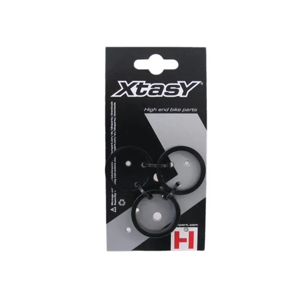 Balhoofd spacerset 1-1/8" (ø28.6) 3-delig 2/5/10mm Zwart