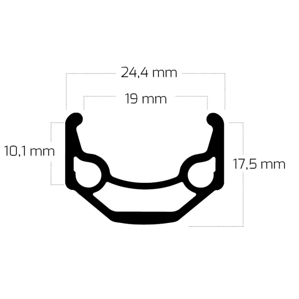 Velg Ryde ZAC 19 28" / 622 x 19C aluminium 36 gaats 14G - zwart