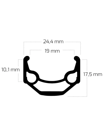 Velg Ryde ZAC 19 28" / 622 x 19C aluminium 36 gaats 14G - zwart