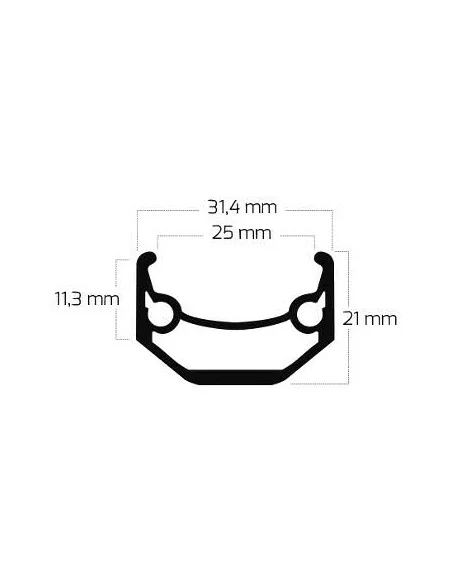 Velg Ryde Andra 40 27.5" 650B / 584 x 25C aluminium - 36 gaats disc 14G - zwart