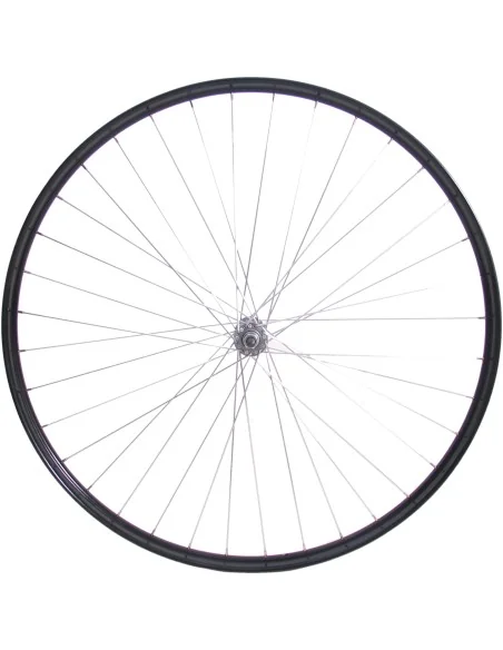 Voorwiel 28 x 1 1/2" - aluminium Ryde velg - verchroomde naaf - zwart