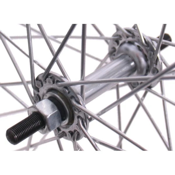 Voorwiel 28 x 1 1/2" - aluminium Ryde velg - verchroomde naaf - zwart