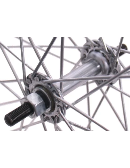 Voorwiel 28 x 1 1/2" - aluminium Ryde velg - verchroomde naaf - zwart