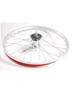 Achterwiel 20 x 1.75 aluminium met Favorit remnaaf - zilver