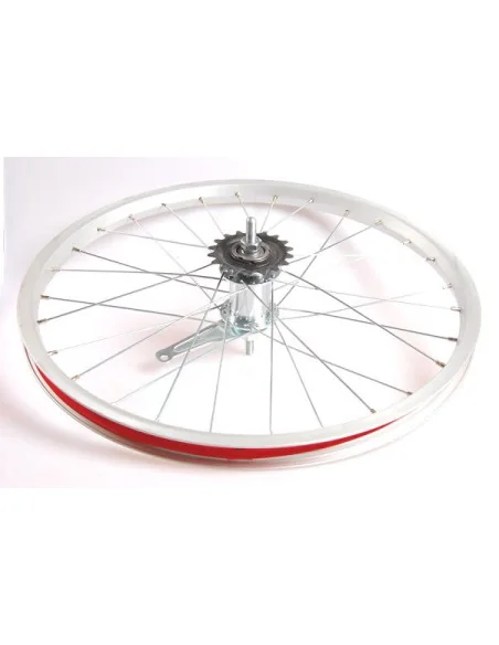 Achterwiel 20 x 1.75 aluminium met Favorit remnaaf - zilver