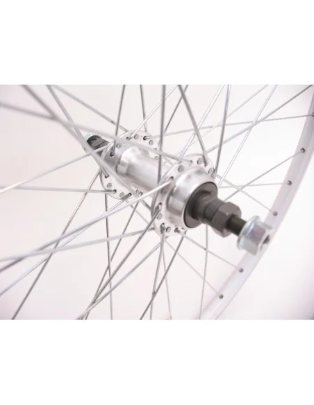 Achterwiel 28 x 1/4" ZAC19 Freewheel vast - zilver