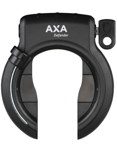 Ringslot Axa Defender met Bosch 2 rack cilinder en uitneembare sleutels - glanzend zwart (werkplaatsverpakking)