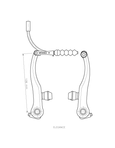 V-brake Miranda Elegance Mat-Zilver Universeel voor of achter