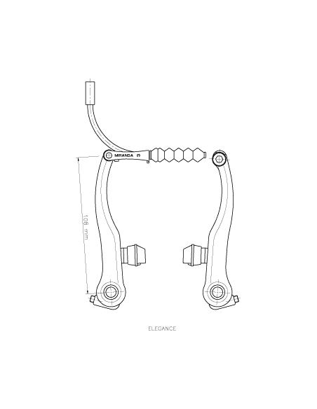 V-brake Miranda Elegance Mat-Zilver Universeel voor of achter