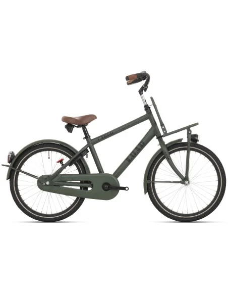 Kinderfiets Bikefun Load 20 inch met remnaaf - Kaki Mat Groen