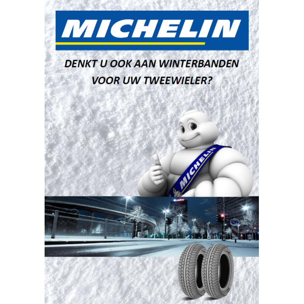 Poster Michelin 'Tweewieler winterbanden' voor A1 stoepbord - NL