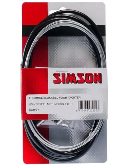 Simson Trommelremkabelset universeel zwart