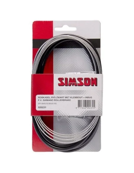 Simson Remkabelset RVS Shimano Rollerbrake zwart