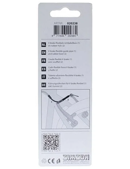 Simson Remkabelbuis V-Brake Flexibel incl. Rubbers
