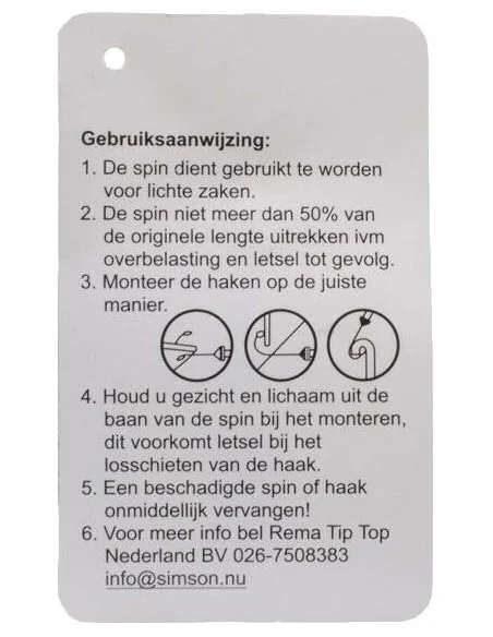 Spinbinder Simson met 4 armen - uni-zwart