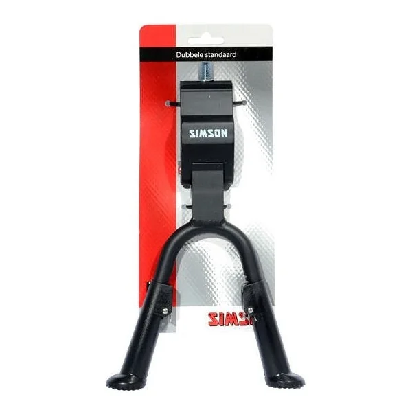 Middenstandaard Simson Dubbel met 30mm brede plaat - zwart
