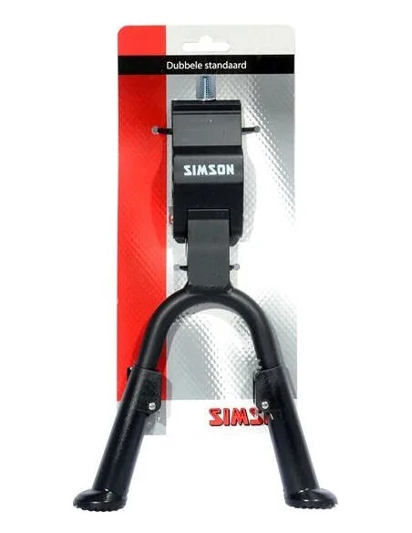 Middenstandaard Simson Dubbel met 30mm brede plaat - zwart