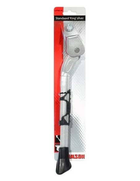 Zijstandaard verstelbaar Simson King met 30mm brede plaat - zilver